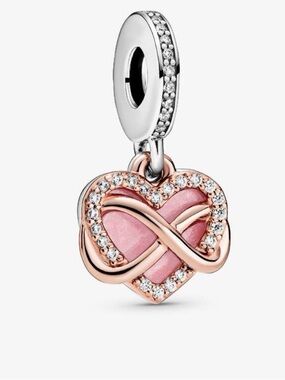 Pandora Pink & Rose Gold Heart Infinity Charm Dangle